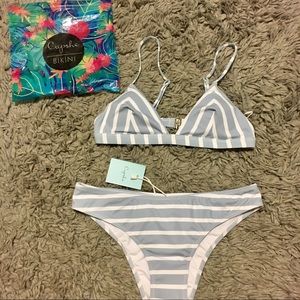 NWT Cupshe Sea Of Me Stripe Bikini Set